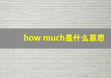 how much是什么意思